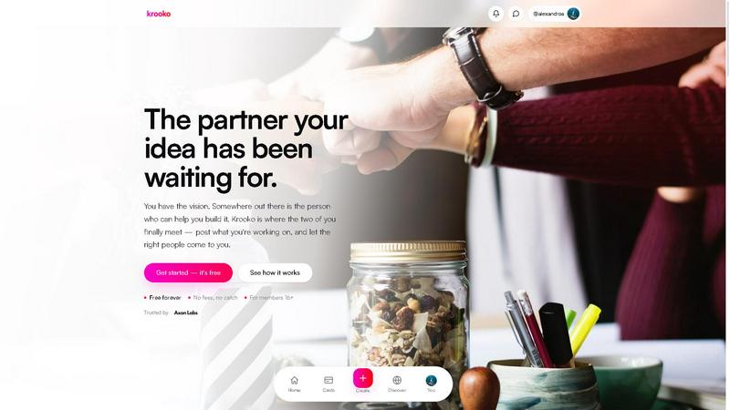 Krooko application interface and features